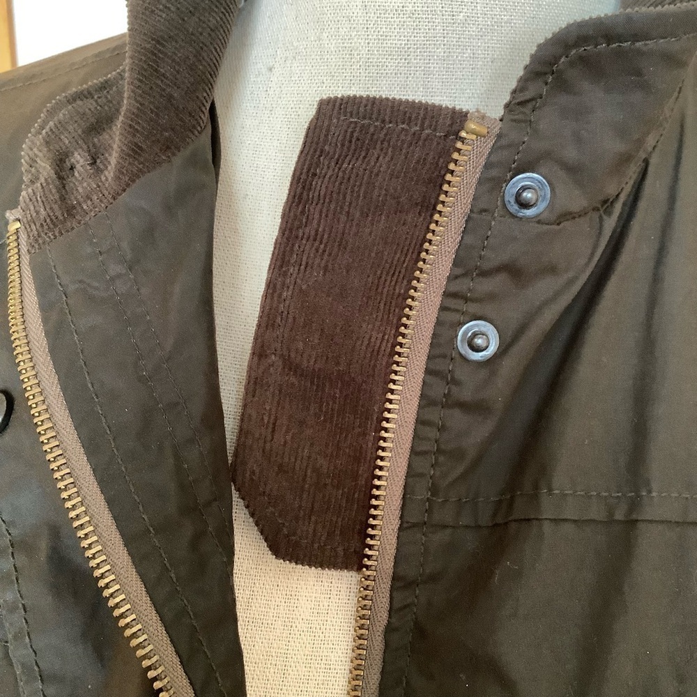 HUNTER Waxed Cotton Utility Rain Jacket Olive Green Coat Water Resistant XS - Picture 8 of 15